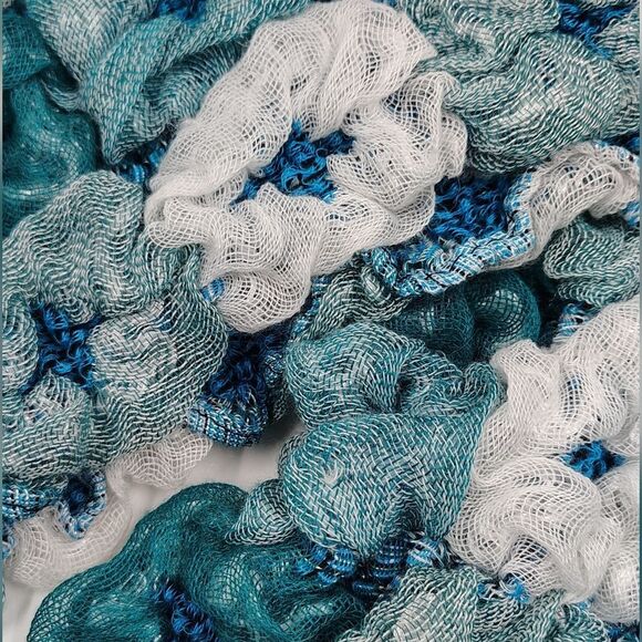 Blue & White  Long Scarf - Picture 5 of 12